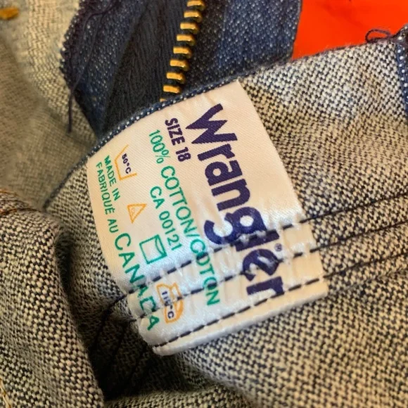 True Vintage 70s Wrangler Dark Wash Denim Flared Jeans *DEADSTOCK* - Picture 4 of 4